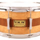 Pork Pie USA Custom Snare: 6.5x14 Brandied Peach with Mahogany Stripe Specialty Snare