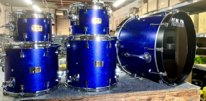 Blue Satin Alcohol Ink Drum Set