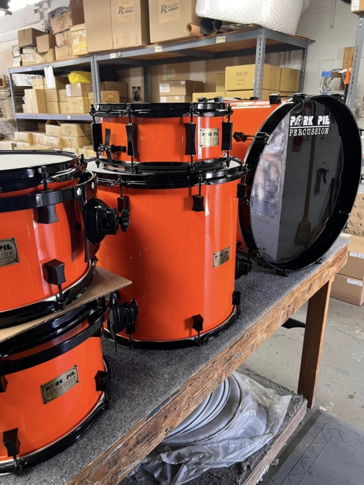 Solid Orange Gloss Drum Set with Black Hardware