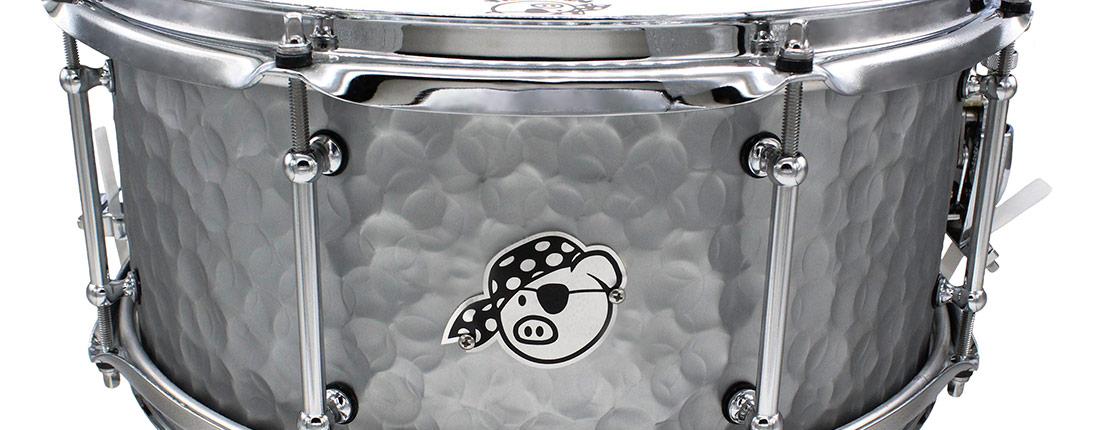 Pork Pie USA Custom Snare: 6.5x14 6.5x14 El Diablo Hammered Steel